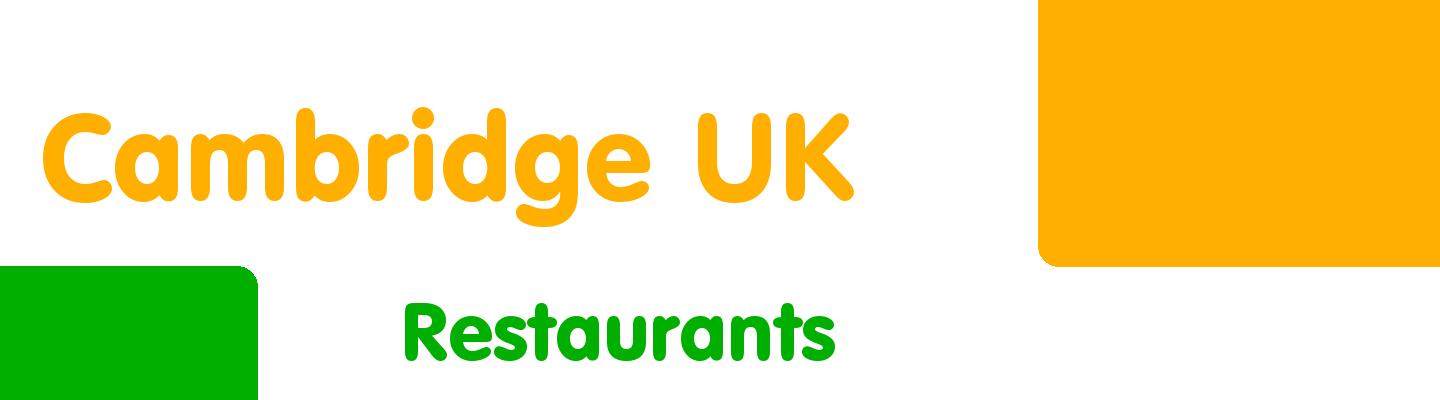 Best restaurants in Cambridge UK - Rating & Reviews